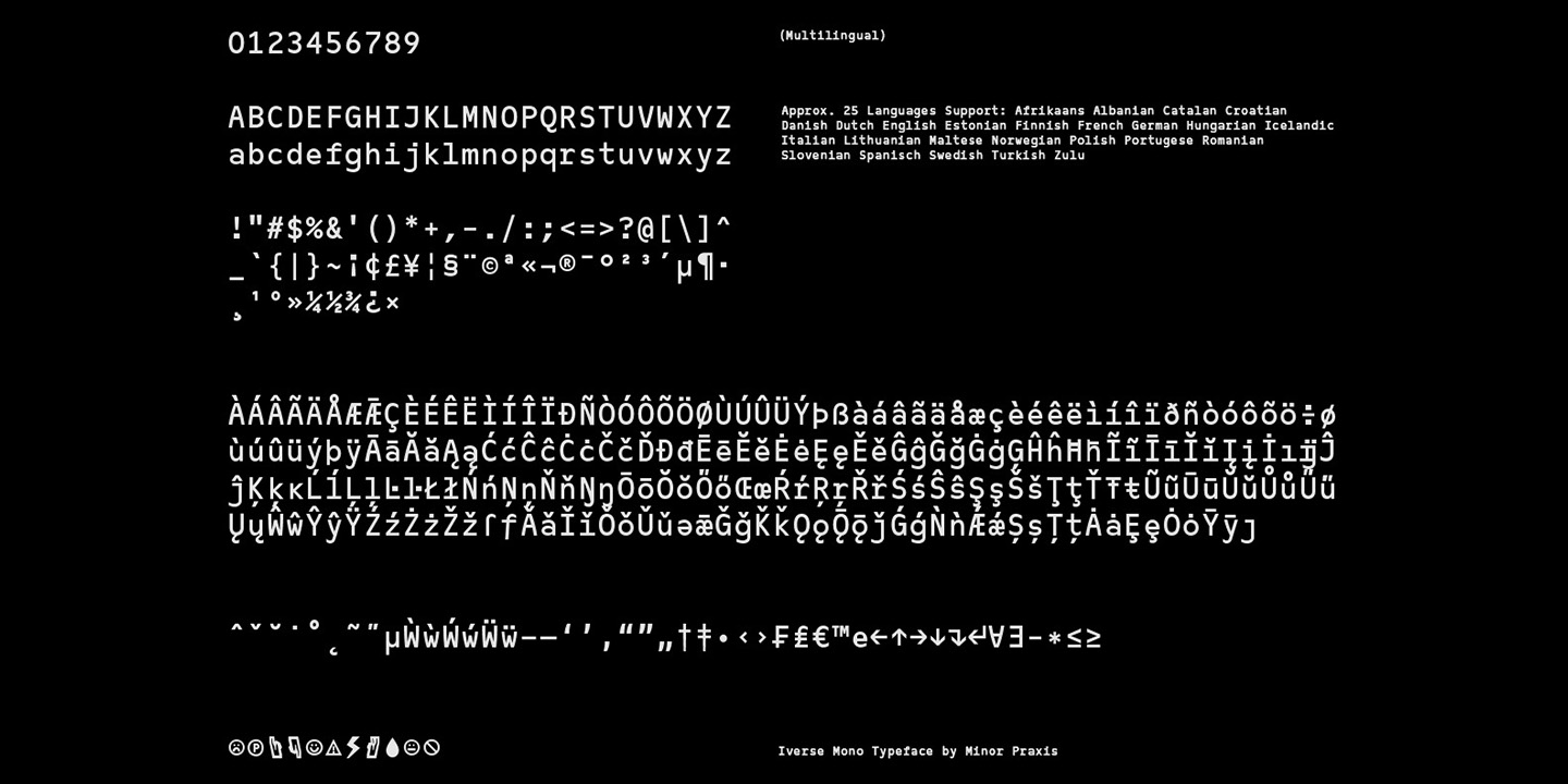 Пример шрифта Iverse Mono Bold